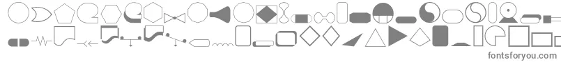 Shapes1o-fontti – harmaat kirjasimet valkoisella taustalla
