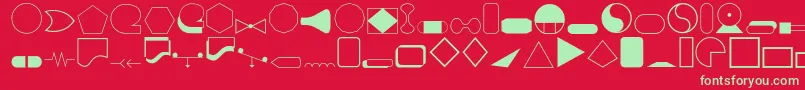 フォントShapes1o – 赤い背景に緑の文字
