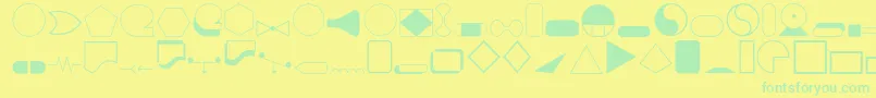 Weitere Informationen zur Shapes1o-Schriftart Shapes1o-Schriftart – Grüne Schriften auf gelbem Hintergrund
