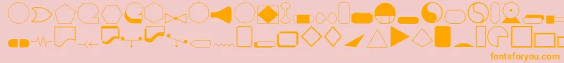 Shapes1o Font – Orange Fonts on Pink Background