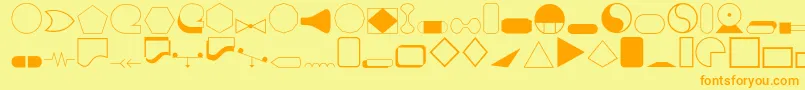 Saiba mais sobre a fonte Shapes1o Fonte Shapes1o – fontes laranjas em um fundo amarelo