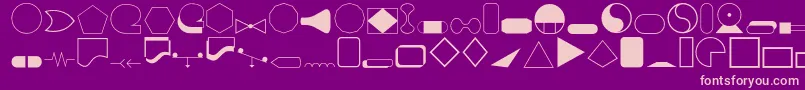 Shapes1o-Schriftart – Rosa Schriften auf violettem Hintergrund