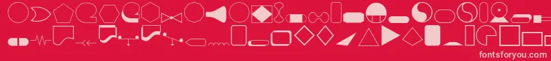 Shapes1o Font – Pink Fonts on Red Background