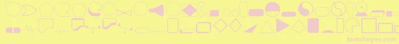 fuente Shapes1o – Fuentes Rosadas Sobre Fondo Amarillo