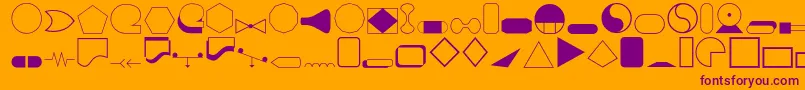 Shapes1o Font – Purple Fonts on Orange Background