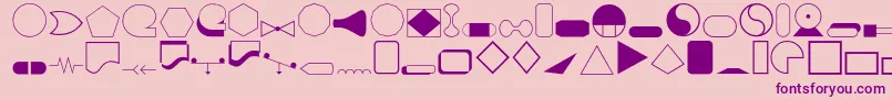 Czcionka Shapes1o – fioletowe czcionki na różowym tle
