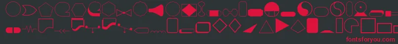 フォントShapes1o – 黒い背景に赤い文字