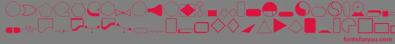 Shapes1o Font – Red Fonts on Gray Background