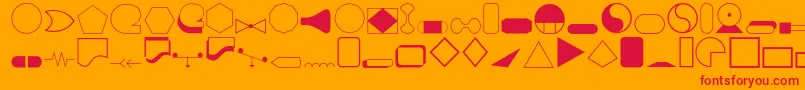 フォントShapes1o – オレンジの背景に赤い文字