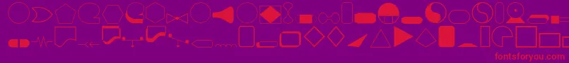 フォントShapes1o – 紫の背景に赤い文字