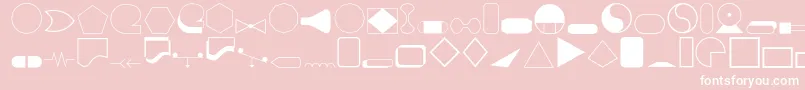 Shapes1o-Schriftart – Weiße Schriften auf rosa Hintergrund