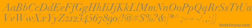 LinotypeDidotItalicOldstyleFigures Font – Gray Fonts on Orange Background