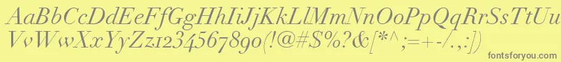 LinotypeDidotItalicOldstyleFigures Font – Gray Fonts on Yellow Background