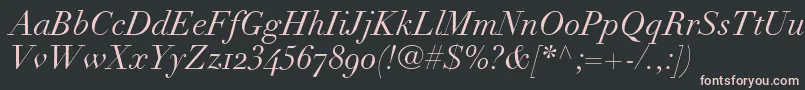 LinotypeDidotItalicOldstyleFigures Font – Pink Fonts on Black Background