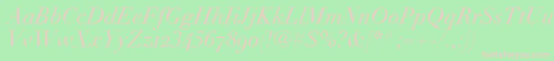 LinotypeDidotItalicOldstyleFigures Font – Pink Fonts on Green Background