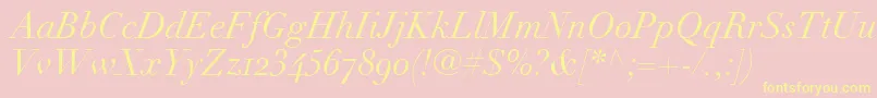 LinotypeDidotItalicOldstyleFigures Font – Yellow Fonts on Pink Background