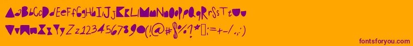 Radiohead Font – Purple Fonts on Orange Background