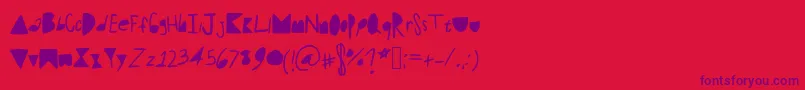 Police Radiohead – polices violettes sur fond rouge