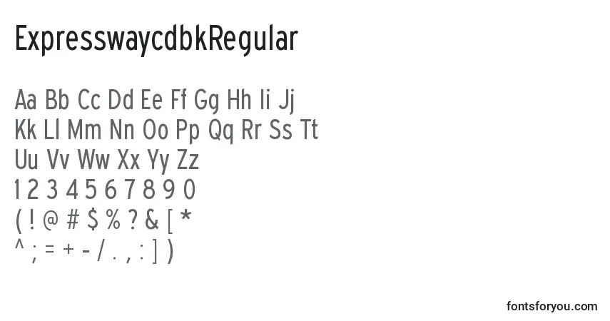 ExpresswaycdbkRegular Font – alphabet, numbers, special characters