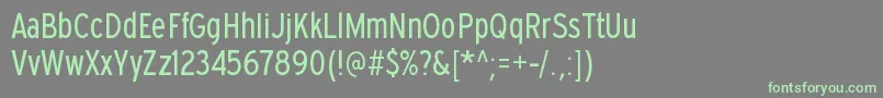 Fonte ExpresswaycdbkRegular – fontes verdes em um fundo cinza