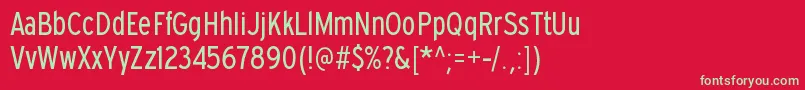フォントExpresswaycdbkRegular – 赤い背景に緑の文字