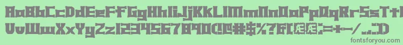 フォントXhume – 緑の背景に灰色の文字