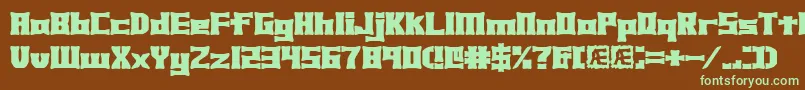 Xhume-fontti – vihreät fontit ruskealla taustalla