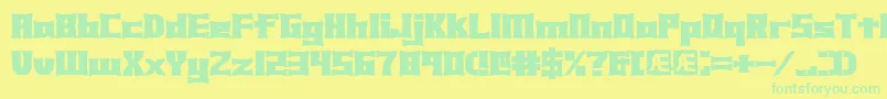 Шрифт Xhume – зелёные шрифты на жёлтом фоне