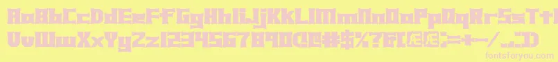 Xhume-fontti – vaaleanpunaiset fontit keltaisella taustalla