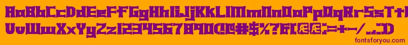 Xhume-Schriftart – Violette Schriften auf orangefarbenem Hintergrund
