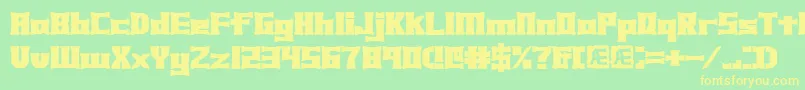 Czcionka Xhume – żółte czcionki na zielonym tle