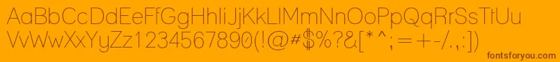 LaneNarrowLight Font – Brown Fonts on Orange Background