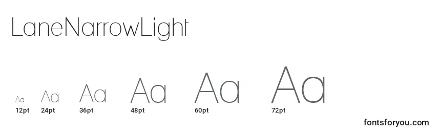 LaneNarrowLight Font Sizes