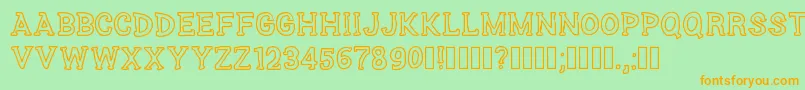 SeriesSlab Font – Orange Fonts on Green Background