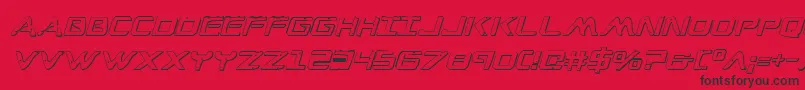 WarEagle3DItalic Font – Black Fonts on Red Background