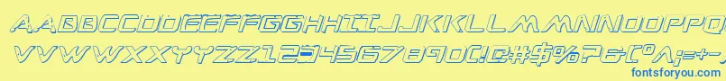 WarEagle3DItalic Font – Blue Fonts on Yellow Background