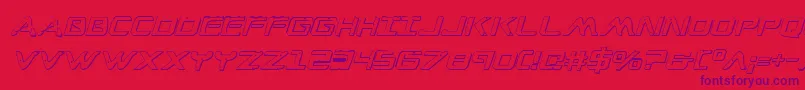 WarEagle3DItalic Font – Purple Fonts on Red Background