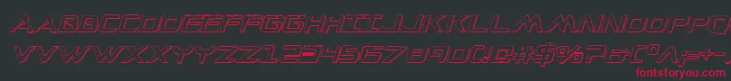 WarEagle3DItalic Font – Red Fonts on Black Background