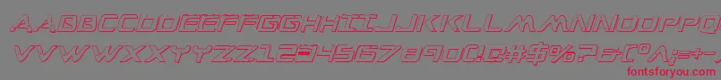 WarEagle3DItalic Font – Red Fonts on Gray Background