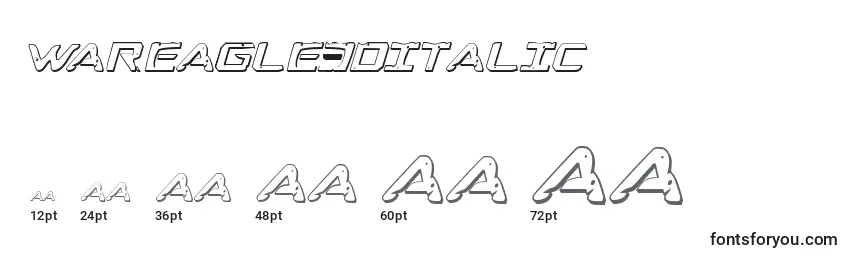 WarEagle3DItalic Font Sizes