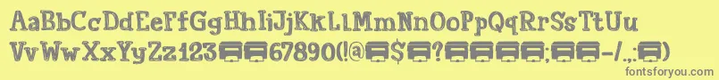 Fonte PrintoutDemo – fontes cinzas em um fundo amarelo