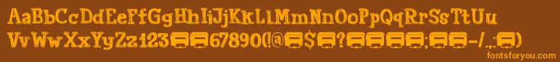 PrintoutDemo Font – Orange Fonts on Brown Background