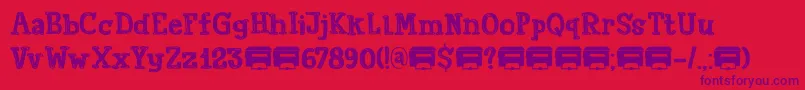 Czcionka PrintoutDemo – fioletowe czcionki na czerwonym tle