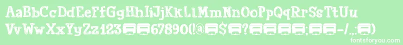 PrintoutDemo-Schriftart – Weiße Schriften auf grünem Hintergrund