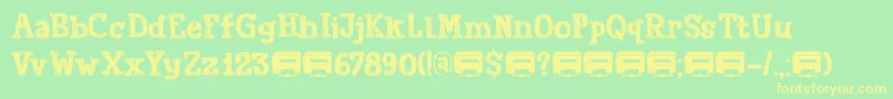 PrintoutDemo Font – Yellow Fonts on Green Background