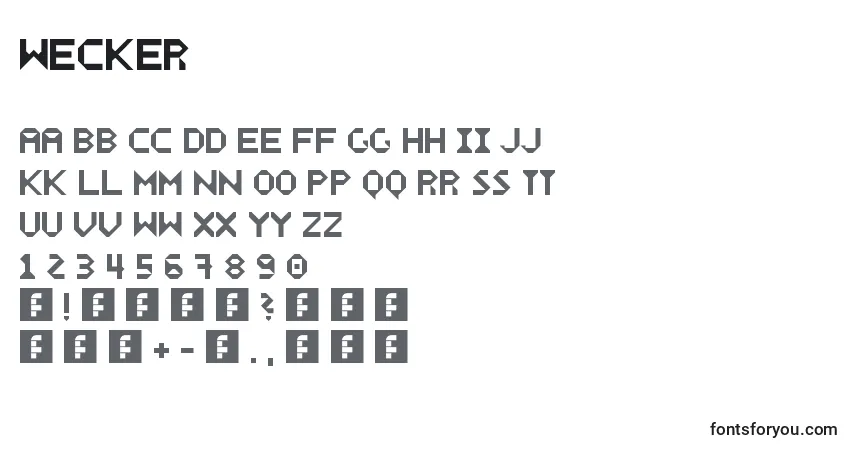 Шрифт Wecker – алфавит, цифры, специальные символы