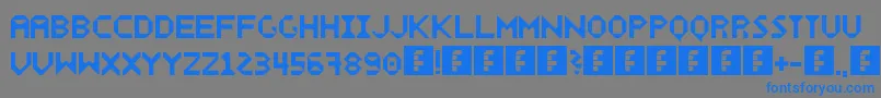 Wecker Font – Blue Fonts on Gray Background