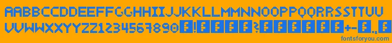 Fonte Wecker – fontes azuis em um fundo laranja