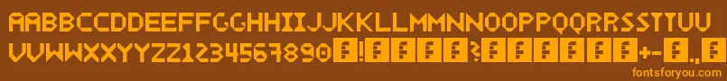 Fonte Wecker – fontes laranjas em um fundo marrom