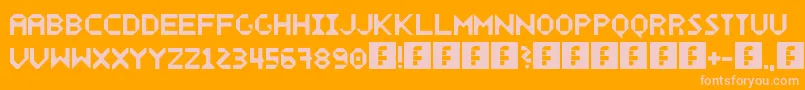 フォントWecker – オレンジの背景にピンクのフォント